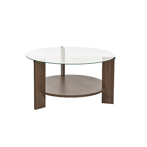 Hanah Home Table basse en bois - 75 x 75 x 40 cm - NoyerTransparent