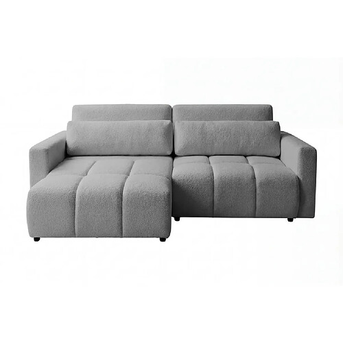 Casanova Canapé amovible convertible tissu texturé 3 places Gris clair