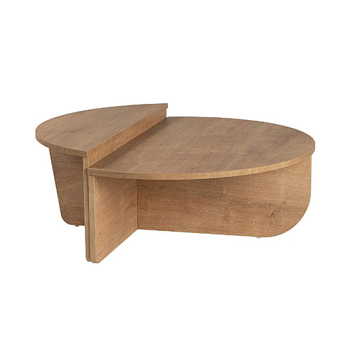 Hanah Home Table basse en bois - 90 x 60 x 30 cm - Chêne miel