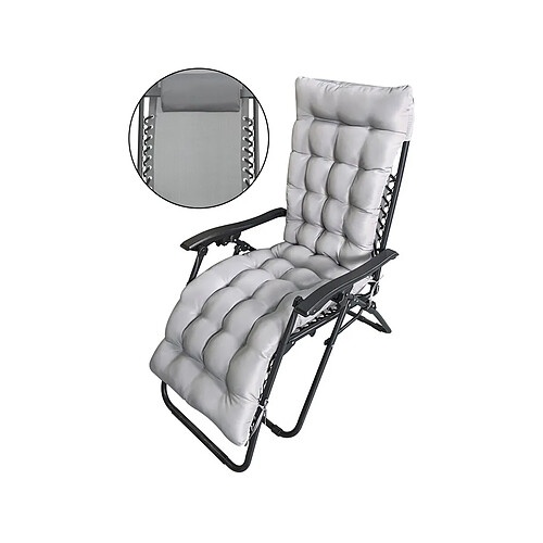 Habitat Et Jardin Fauteuil de jardin relax zéro gravité avec coussin matelassé [ ]Sintra[ ] - Gris