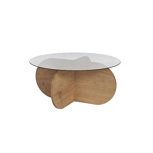 Hanah Home Table basse en bois - 75 x 75 x 35 cm - Chêne SaphirFumées