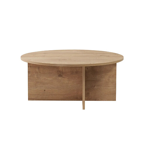 Hanah Home Table basse en bois - 90 x 90 x 40 cm - Chêne Saphir