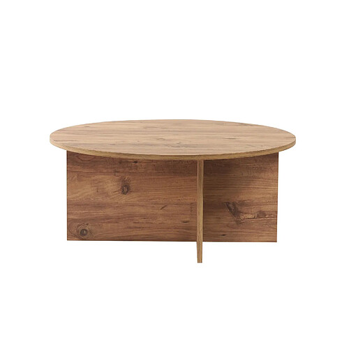 Hanah Home Table basse en bois - 90 x 90 x 40 cm - Pin atlantique