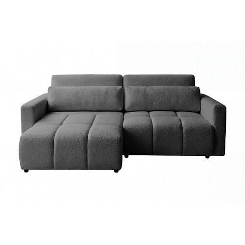 Casanova Canapé amovible convertible tissu texturé 3 places Gris foncé