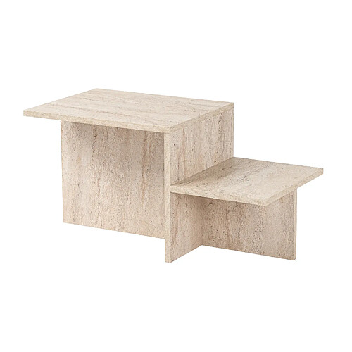 Hanah Home Table basse en bois - 80 x 40 x 40 cm - Travertin