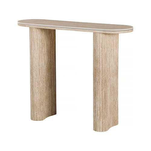 Habitat Et Jardin Table console travertin en céramique [ ]Alba[ ] - 100 x 30 x 80 cm - Marron
