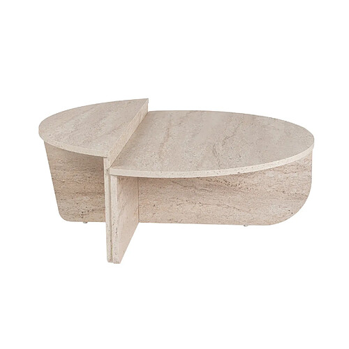 Hanah Home Table basse en bois - 90 x 60 x 30 cm - Travertin