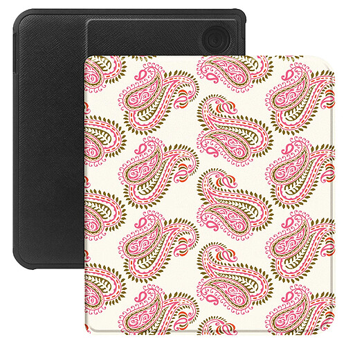 Selencia Étui de liseuse portefeuille Vivid pour Kobo Libra Colour - Paisley Blush