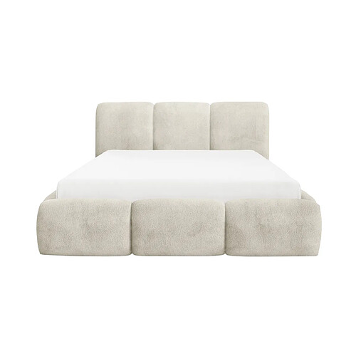 Casanova Lit coffre tissu bouclette Beige 200x200cm