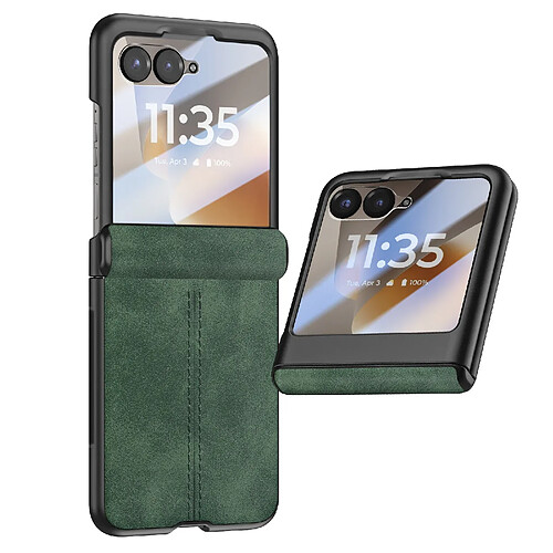 Avizar Coque pour Motorola Razr 70 avec Verre Trempé Écran Externe Antichoc Vert