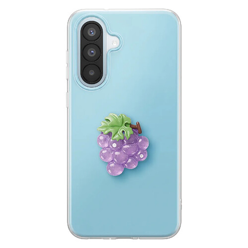Avizar Coque pour Galaxy A37 avec Motif Raisin en Relief 3D et Contour Surélevé Bleu