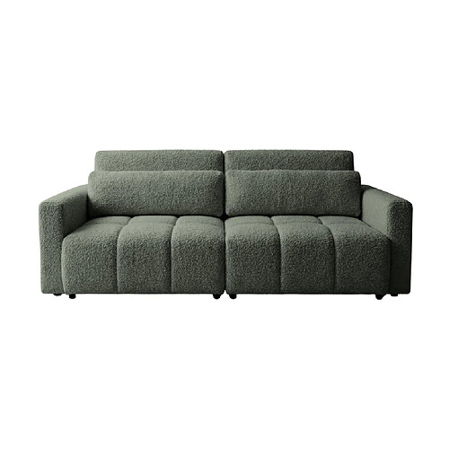 Casanova Canapé amovible convertible tissu bouclette 3 places Vert