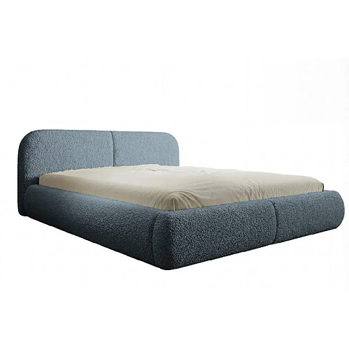 Casanova Lit coffre tissu chenille Gris 160x200cm