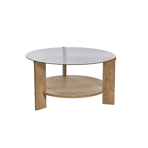 Hanah Home Table basse en bois - 75 x 75 x 40 cm - Chêne SaphirFumées