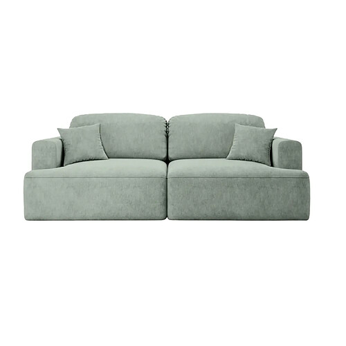 Casanova Canapé droit convertible tissu velours 3 places Vert
