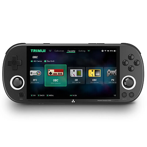Trimui Smart Pro console portable,4.96 ''écran IPS,système Linux,Joystick éclairage rvb,64 Go,console de jeux portable,Gris