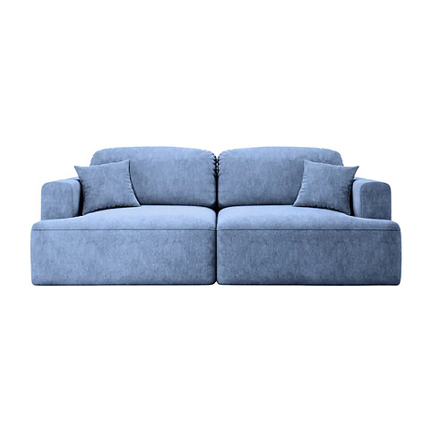 Casanova Canapé droit convertible tissu velours 3 places Bleu