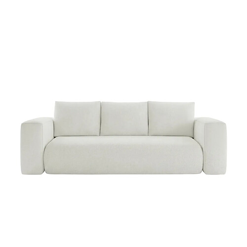 Casanova Canapé droit convertible tissu bouclette 3 places Beige