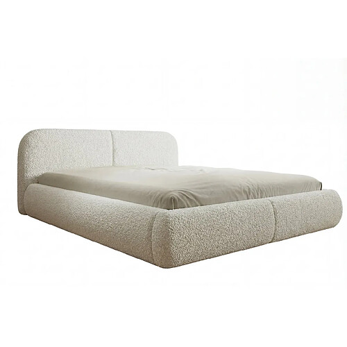 Casanova Lit coffre tissu chenille Beige 200x200cm