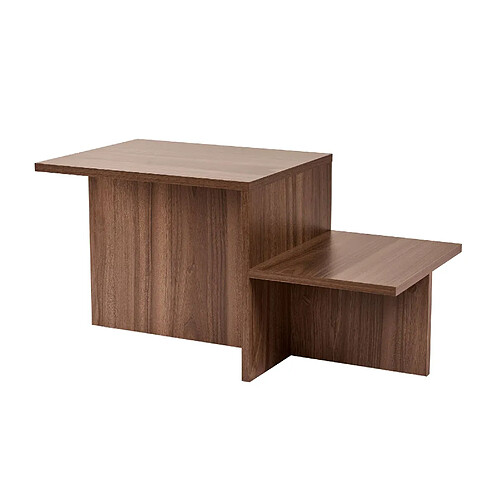 Hanah Home Table basse en bois - 80 x 40 x 40 cm - Noyer