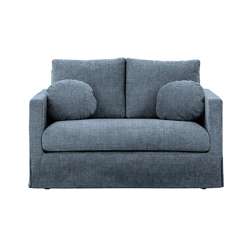 Casanova Canapé droit tissu chenille déhoussable 2 places Bleu