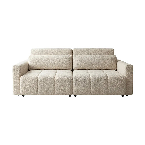 Casanova Canapé amovible convertible tissu bouclette 3 places Beige