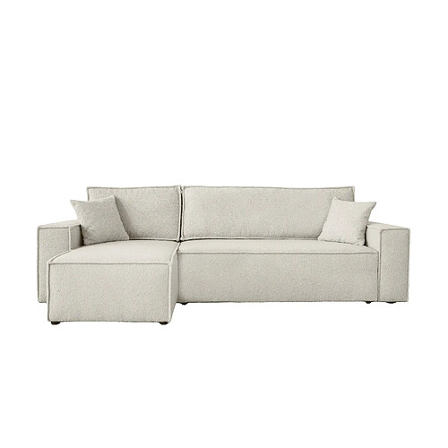 Casanova Canapé d'angle convertible tissu bouclette Beige