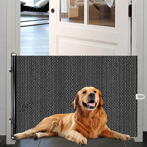 INF Barrière rétractable haute pour animaux avec crochets doubles — Barrière sans perçage peu