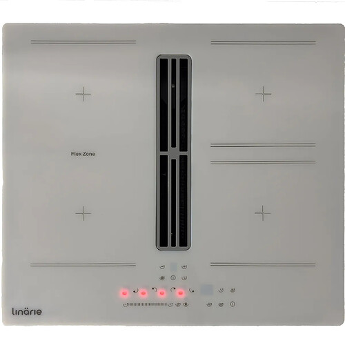 Table induction aspirante encastrable Linarie LIN60DAI1F2ZW 4 foyers 60cm Blanc