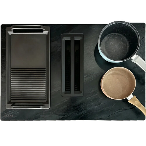 Table induction aspirante encastrable 4 foyers Linarie LIN90DAI1F2ZMARBLE dont 2 flex zone