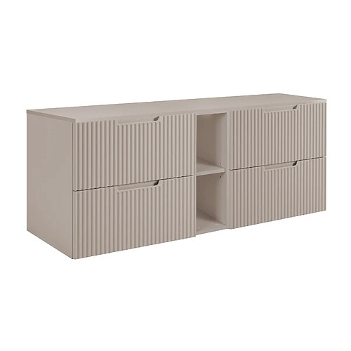 3XELIVING Meuble de salle de bain, cachemire, 180 (2 x 80 + 20) x 58,6 x 46 cm