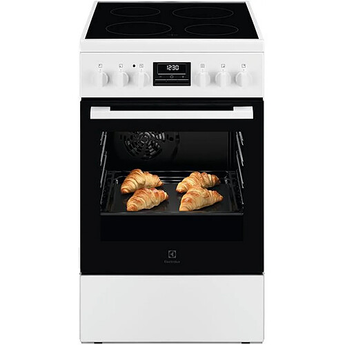 Cuisinière vitrocéramique 57l 4 feux blanc - LKR524292W - ELECTROLUX