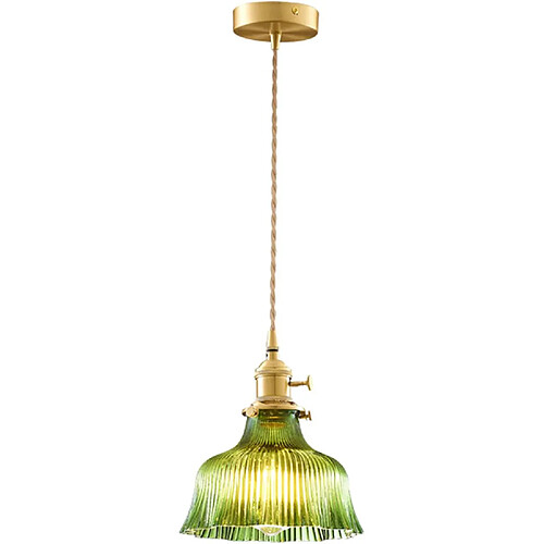 STOEX Suspension En Verre Vert Lustre Moderne Vintage Plafonnier Rétro D'Intérieur