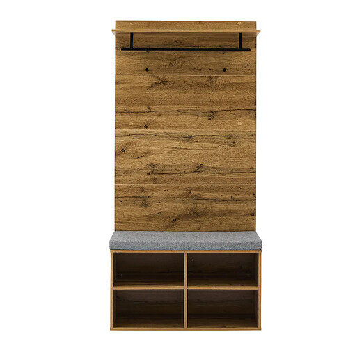 STILVORA Vestiaire 84/35/175 cm chêne en panneaux de particules avec banc rembourré