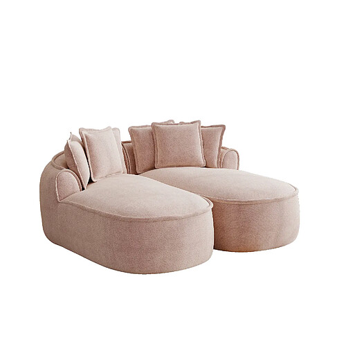 MIVRAY Canapé Compressé modulable 2 places, 184x164x67cm, sans montage, en chenille, rose