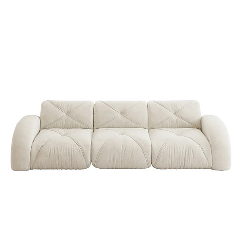 STILVORA Canapé modulable beige clair en chenille sans cadre