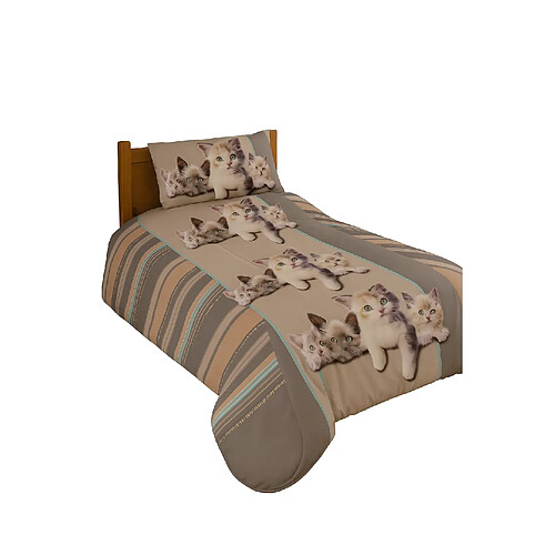 Mortreux Couette imprimée Kitten - légère - 1 ou 2 personnes 200 x 200 - 2791