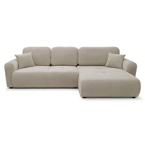 SELSEY - Canapé d'angle Olido – velours beige