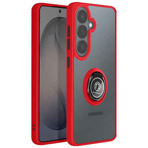 Avizar Coque Translucide Magnétique avec Anneau Rotatif 360° pour Galaxy S26 Rouge