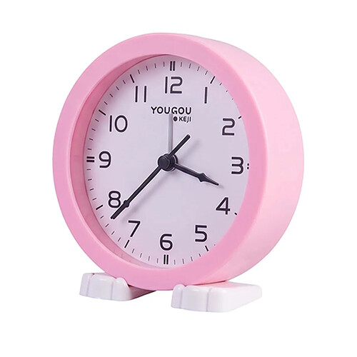 Avizar Petit Réveil de Chevet Analogique sur Pied au Design Minimaliste Rose