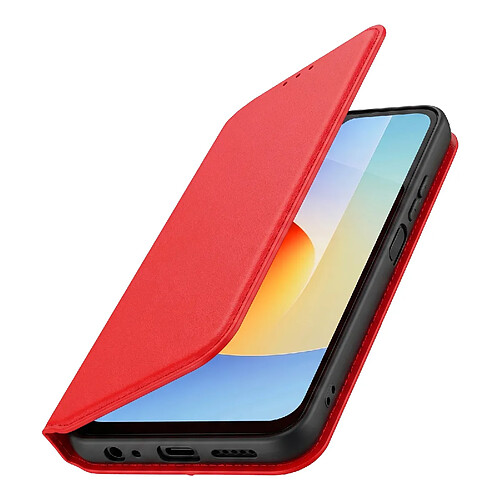 Avizar Étui pour Xiaomi Redmi A7 Pro Portefeuille avec Support Vidéo Rouge