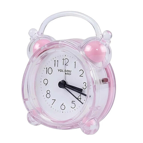 Avizar Réveil de Table Analogique à Quartz pour Chambre avec Double Cloche Rose clair