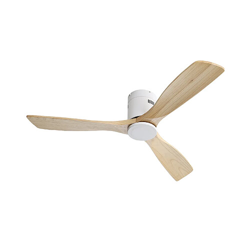 STILVORA Ventilateur de plafond 132 cm blanc aus métal et bois avec télécommande