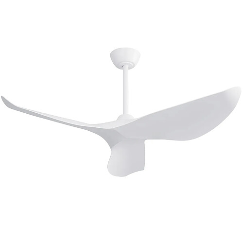STILVORA Ventilateur de plafond 96,5 cm blanc en ABS avec moteur réversible et télécommande