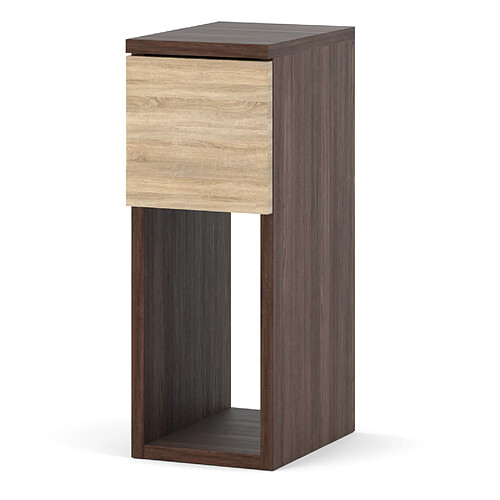 Stiv-Meubles Table de chevet wengé & chêne Sonoma 20 cm - table d'appoint élégante avec tiroir