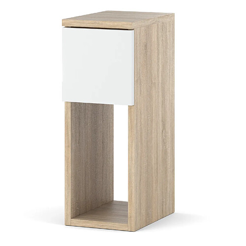 Stiv-Meubles Table de chevet Chêne Sonoma et blanc mat 20 cm - table de nuit moderne avec tiroir