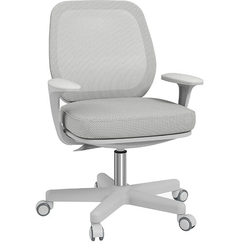 STILVORA Chaise de bureau 55/48/82,5-94,5 cm grise en polyester avec dossier en maille