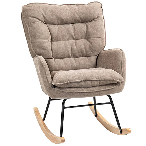 STILVORA Fauteuil à bascule 71/98,5/97 cm marron en polyester avec dossier ergonomique