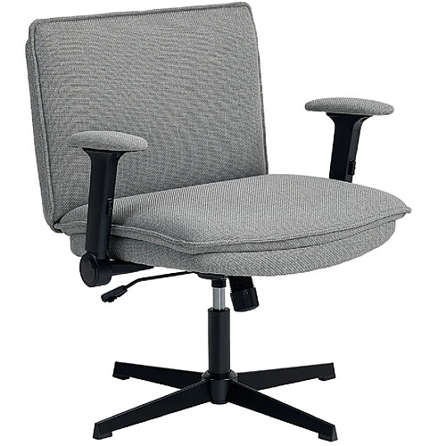 STILVORA Chaise de bureau 76/70/85-97 cm grise en polyester avec accoudoirs relevables