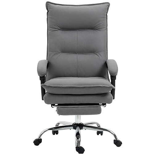 STILVORA Fauteuil de bureau 66/74/114-121,5 cm gris en polyester avec massage
